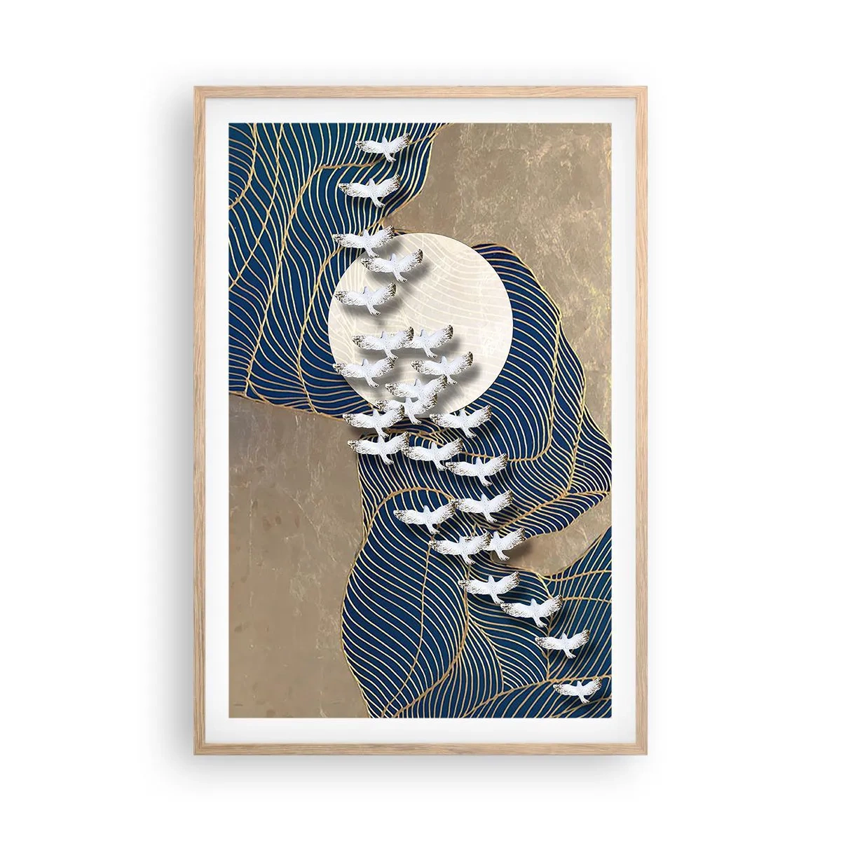 Poszter világos tölgy keretben - Szabadság, vándorlás, közösség - 61x91 cm