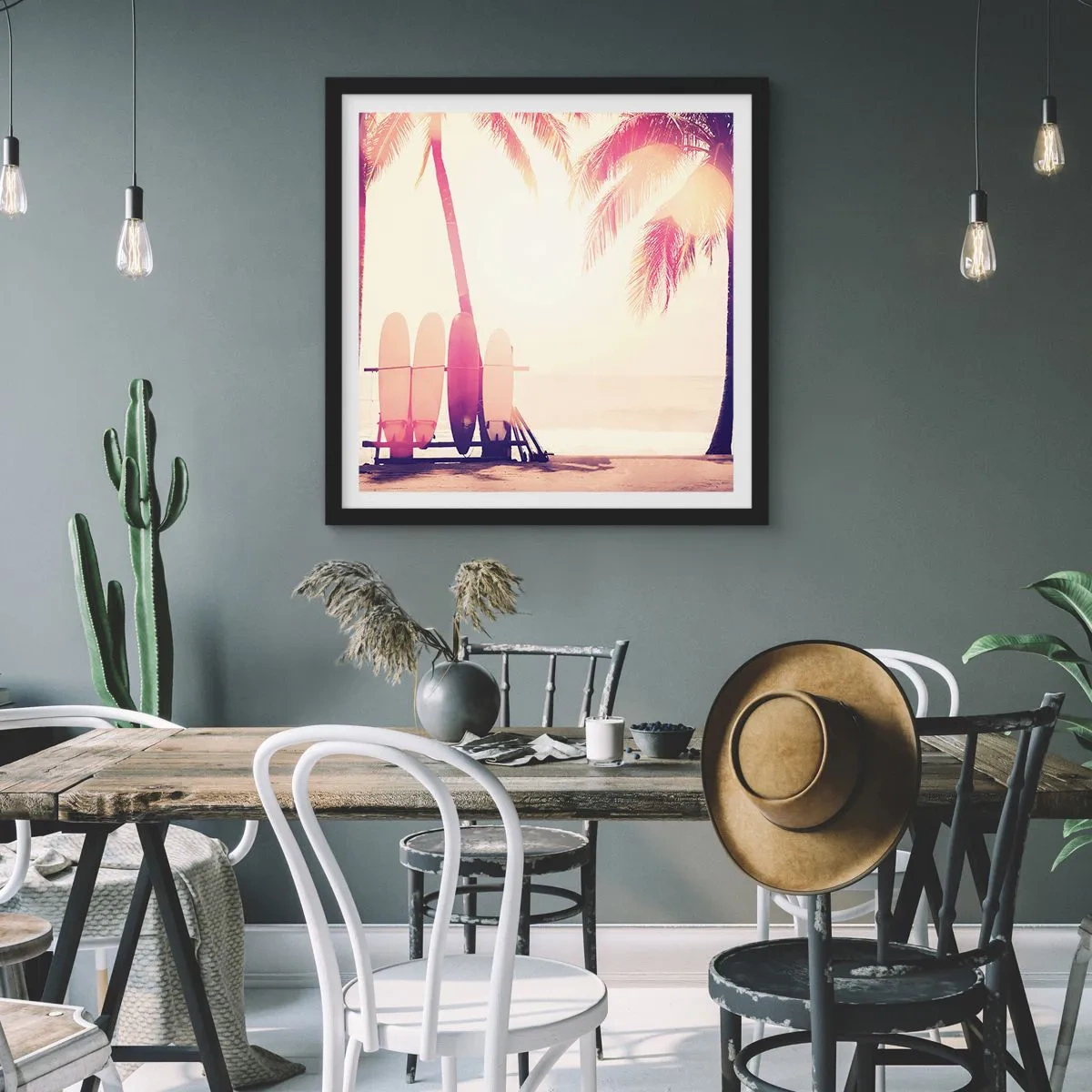 Poszter fehér keretben - Ez remek nap lesz - 50x50 cm