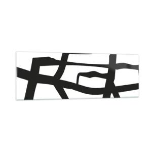 Üveg kép - Fekete-fehér konstrukció - 90x30 cm