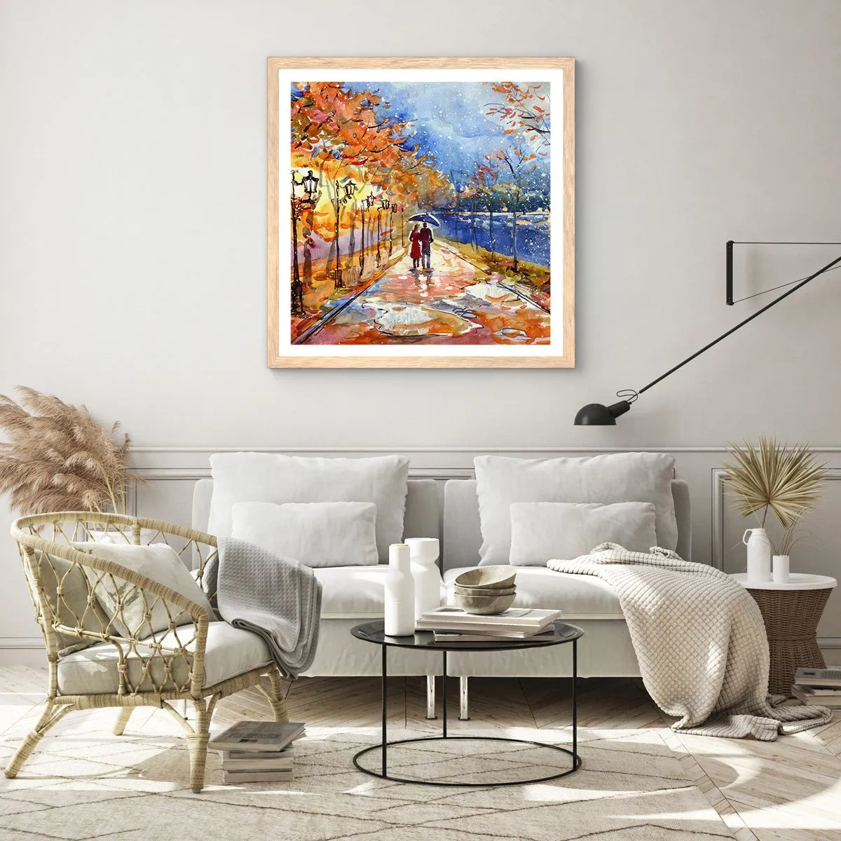 Poszter világos tölgy keretben - Együtt az idő határáig - 40x40 cm