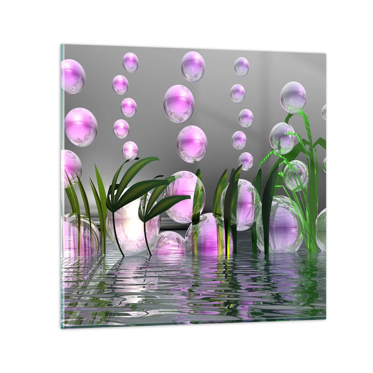 Üveg kép - A könnyedség és az élet tükröződő kompozíciója - 40x40 cm