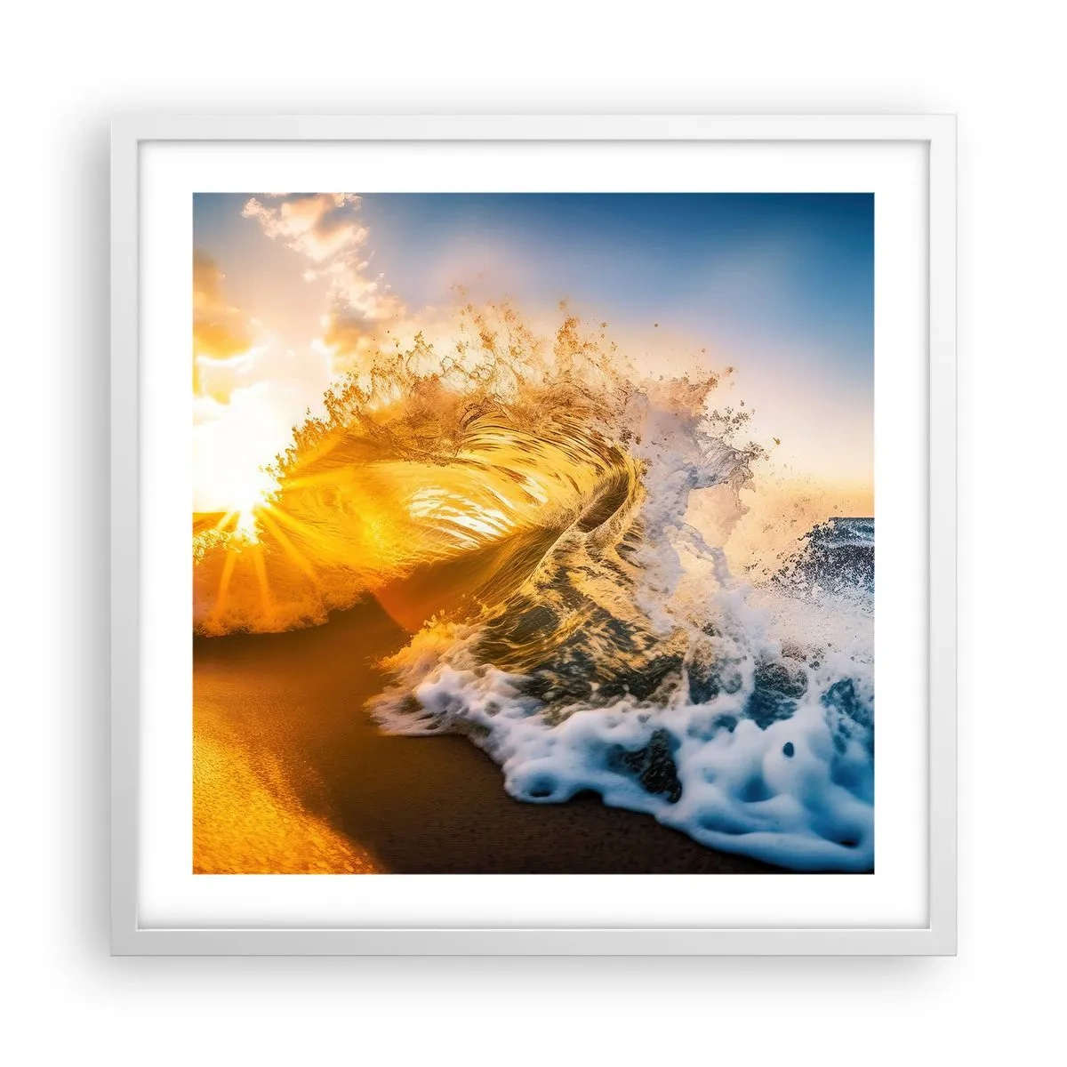 Poszter fekete keretben - Játék a homokban - 50x50 cm