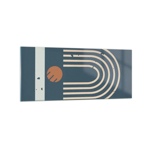 Üveg kép - Geometria sötétkék háttéren - 120x50 cm