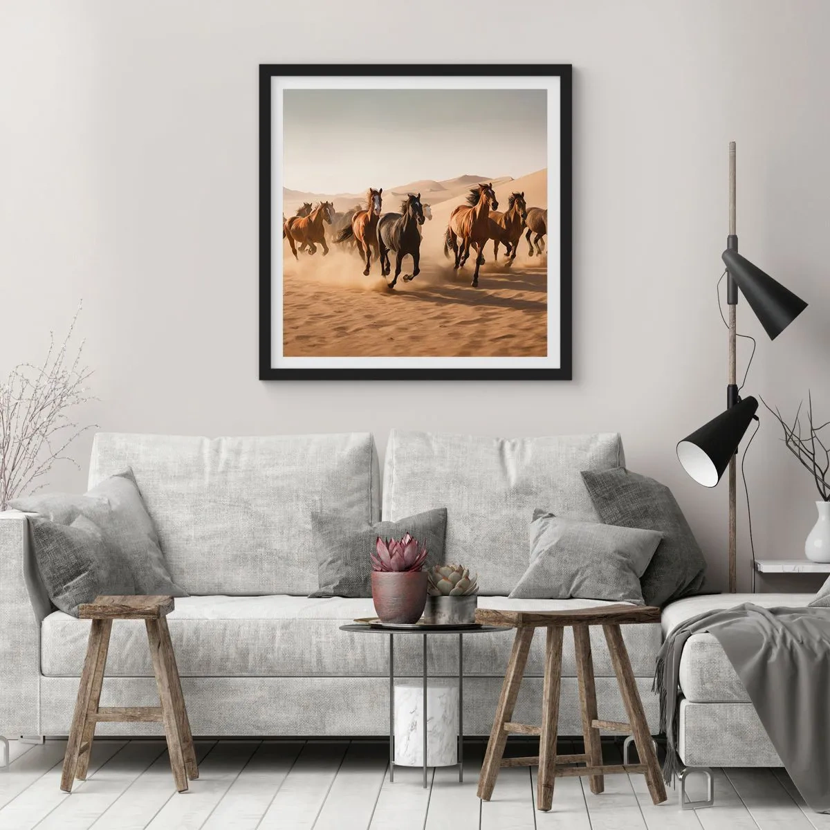 Poszter fehér keretben - Szabad, mint a szél - 60x60 cm