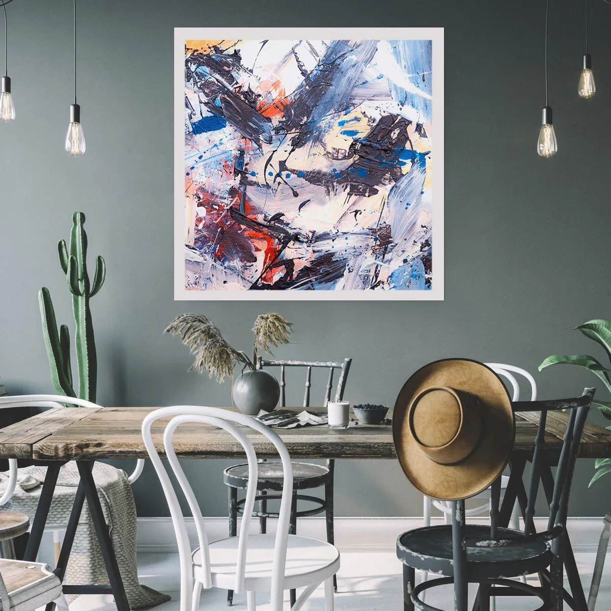 Poszter - Őrült absztrakt tánc - 40x40 cm