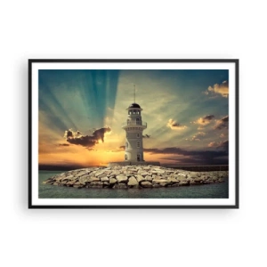 Poszter fehér keretben - Fény - Jóság - Szépség - 100x70 cm