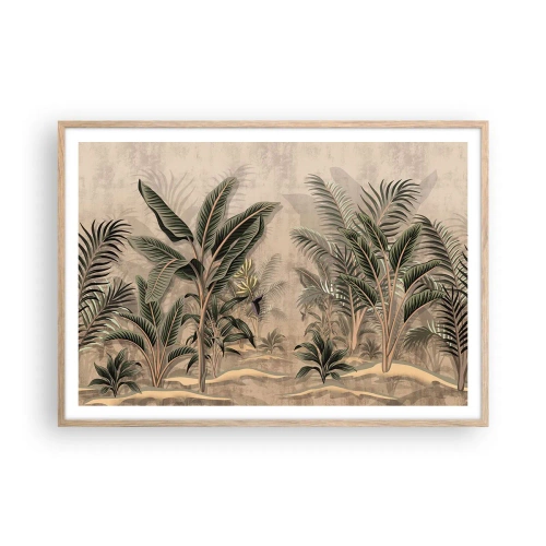 Poszter világos tölgy keretben - Gyarmati stílusú metszet - 100x70 cm