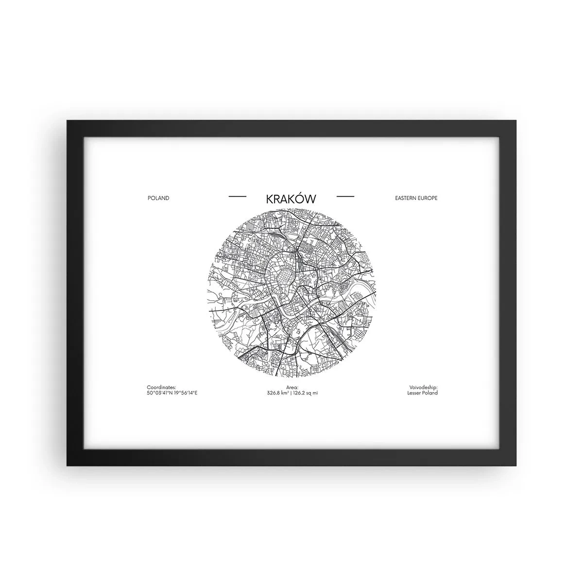 Poszter fehér keretben - Krakkó anatómiája - 40x30 cm
