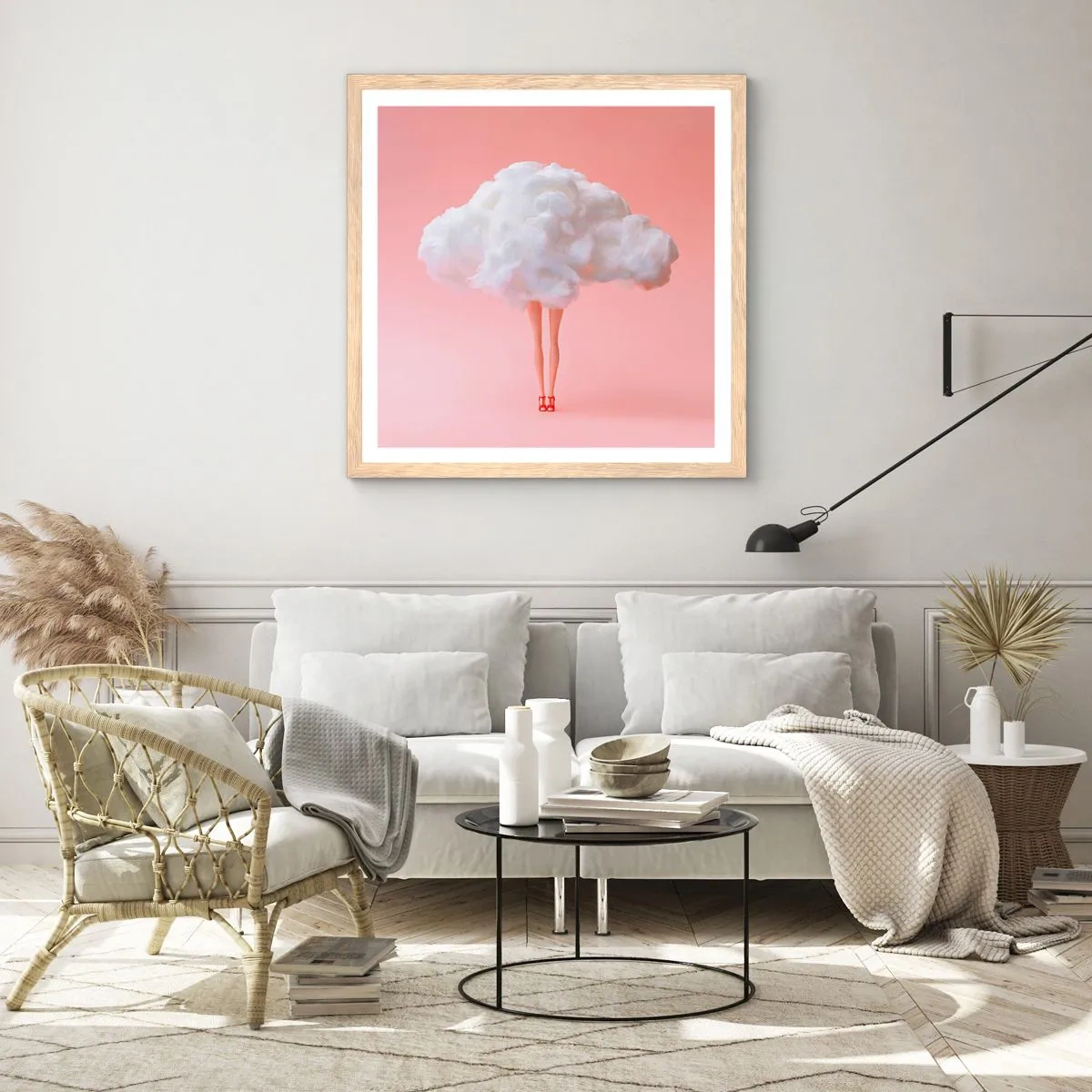 Poszter világos tölgy keretben - Édes ígéret - 40x40 cm