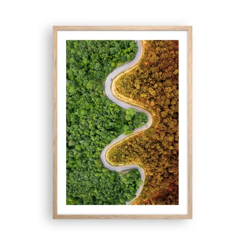 Poszter világos tölgy keretben - Határok és áttörések - 50x70 cm