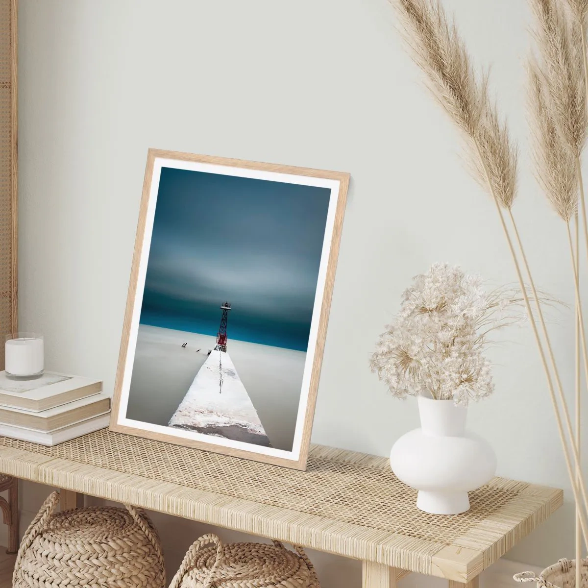 Poszter világos tölgy keretben - A végtelenség irányába - 40x50 cm