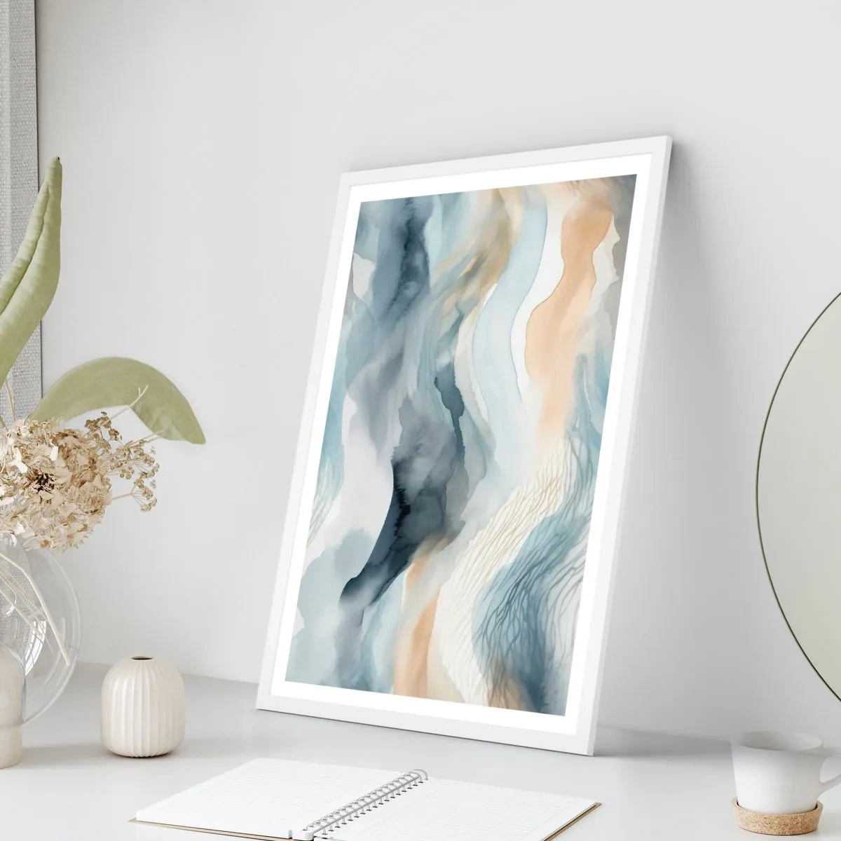 Poszter fekete keretben - Hó és köd absztrakció - 70x100 cm