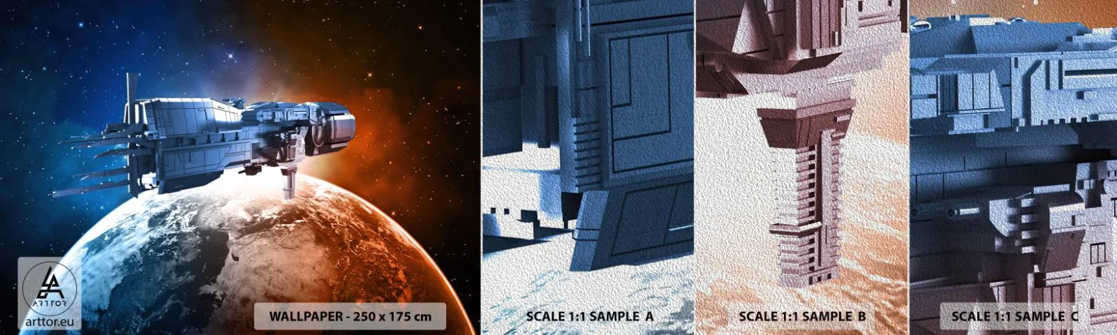 Fotótapéta Minta Premium Sand - Óvatos megfigyelő - Világegyetem, Űrhajó, űrsikló - 100x30 cm