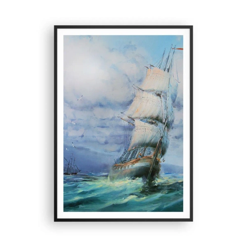 Poszter fehér keretben - Segítő szeleket kívánunk - 70x100 cm