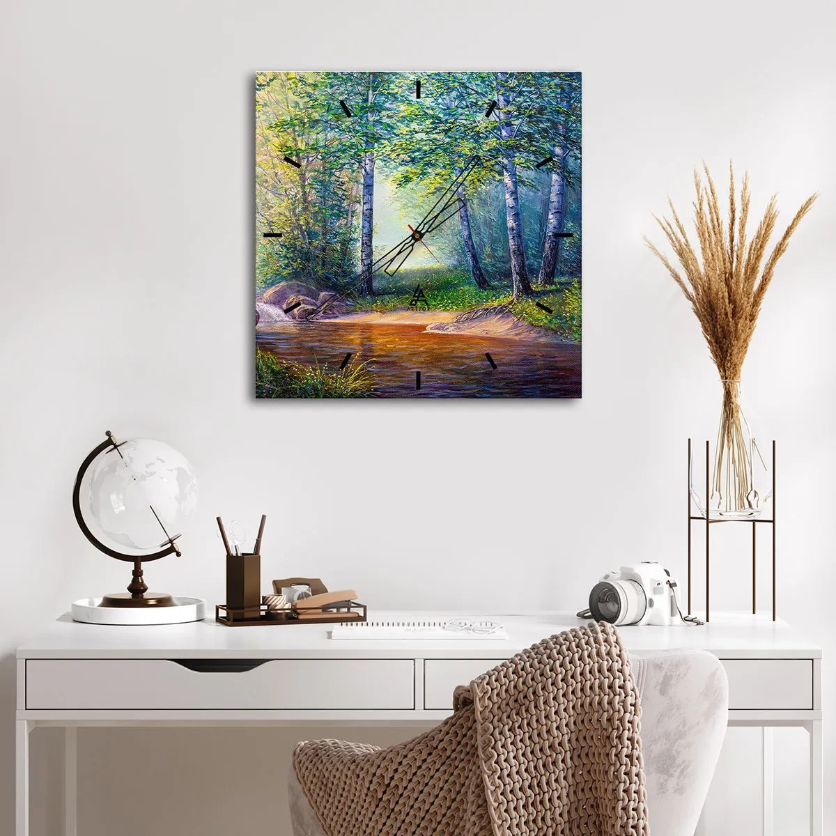 Falióra, Óra - Idilli táj - 40x40 cm