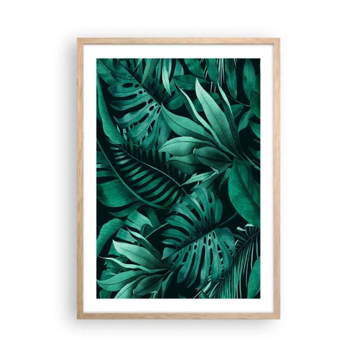 Poszter világos tölgy keretben - A trópusi zöld mélysége - 50x70 cm