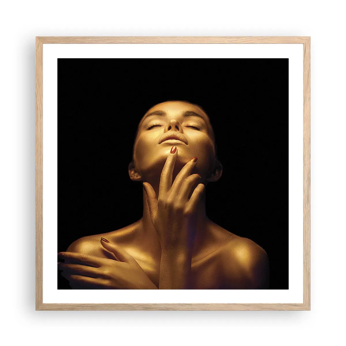 Poszter világos tölgy keretben - Mint az arany selyem - 60x60 cm