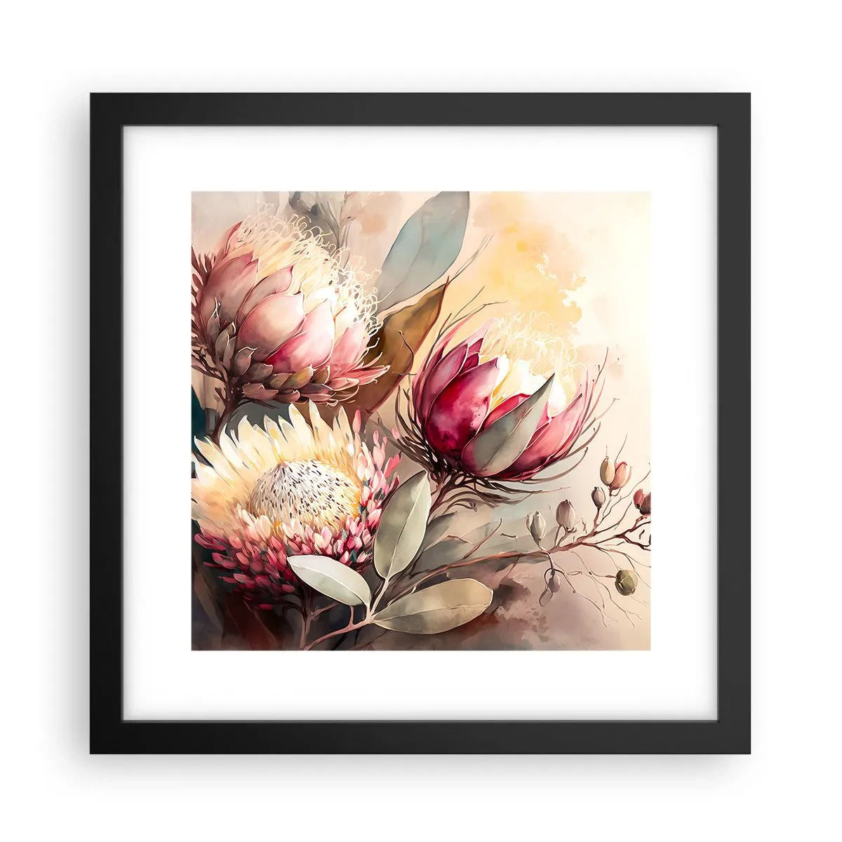 Poszter fehér keretben - Profilból és en face - 30x30 cm