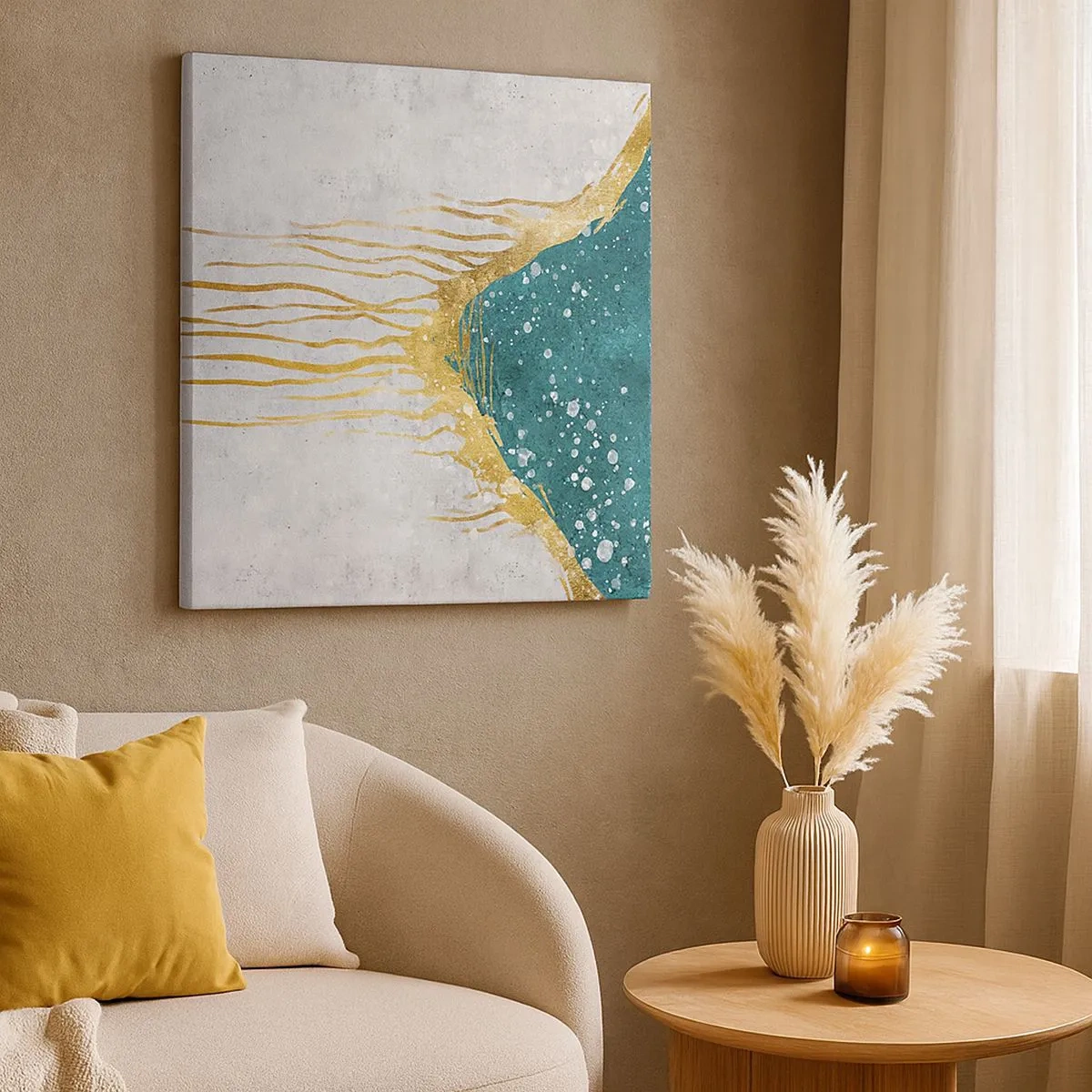 Vászonkép - Aranyló dagály - 30x30 cm