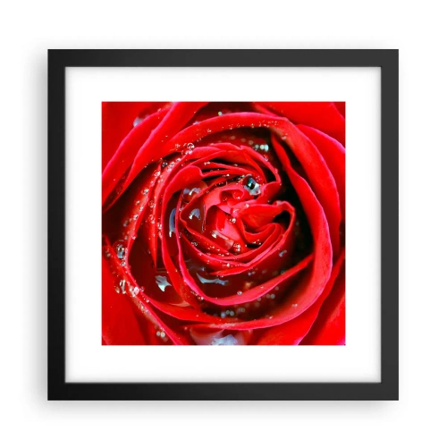 Poszter fehér keretben - A harmatcseppekben - 30x30 cm