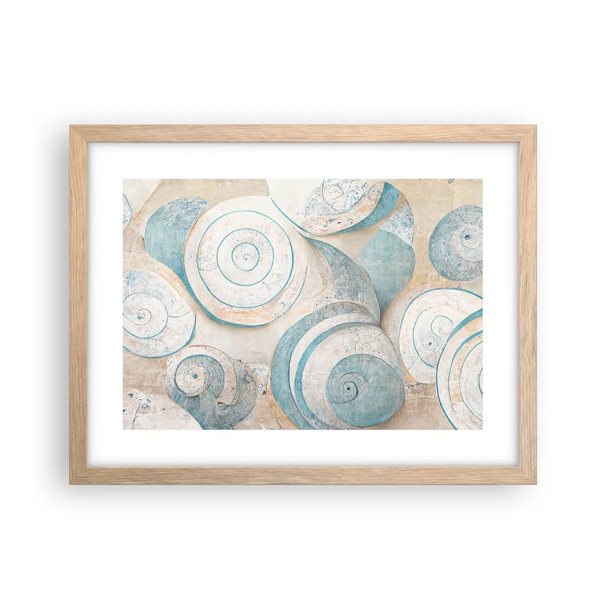 Poszter világos tölgy keretben - Mit rejt a kagyló? - 40x30 cm