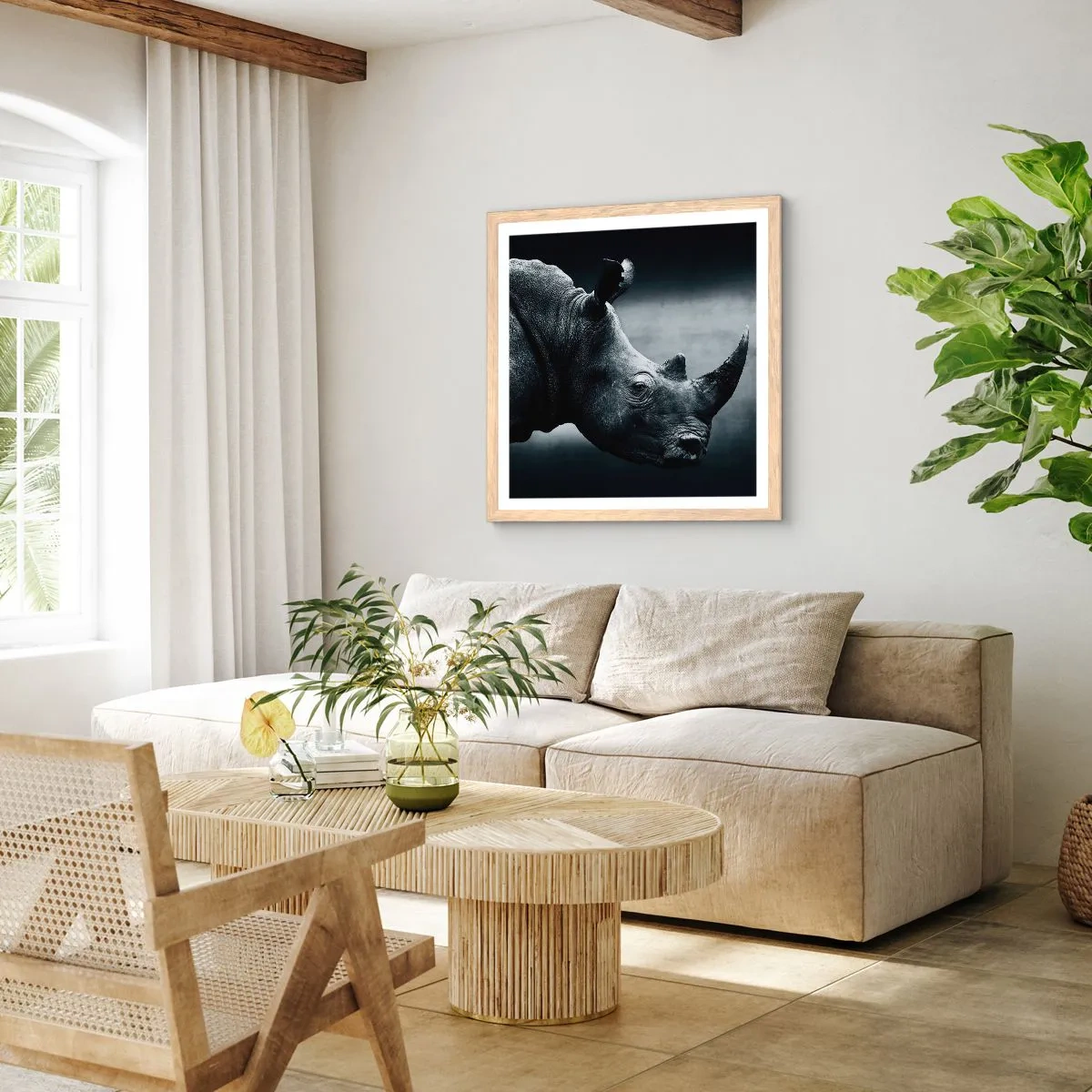 Poszter világos tölgy keretben - Jobb profil - 50x50 cm