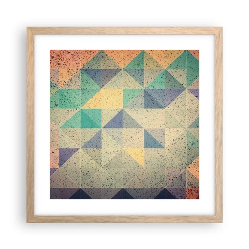Poszter világos tölgy keretben - A háromszögek köztársasága - 40x40 cm