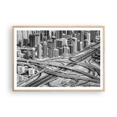 Poszter világos tölgy keretben - Dubai – a lehetetlen város - 100x70 cm