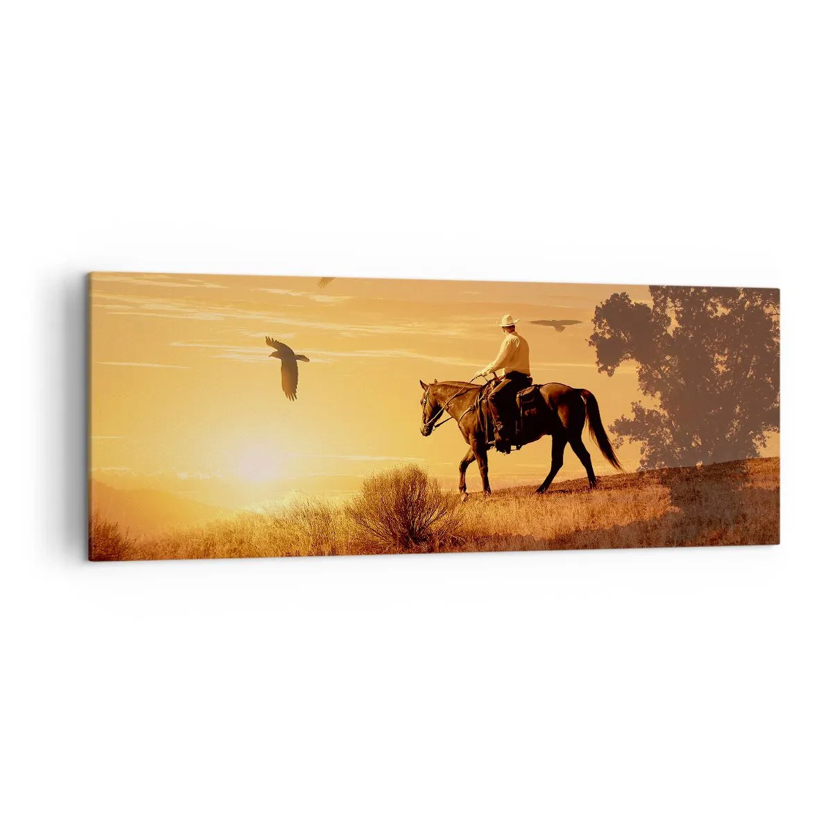 Vászonkép - Egyedül a prérin keresztül - 140x50 cm