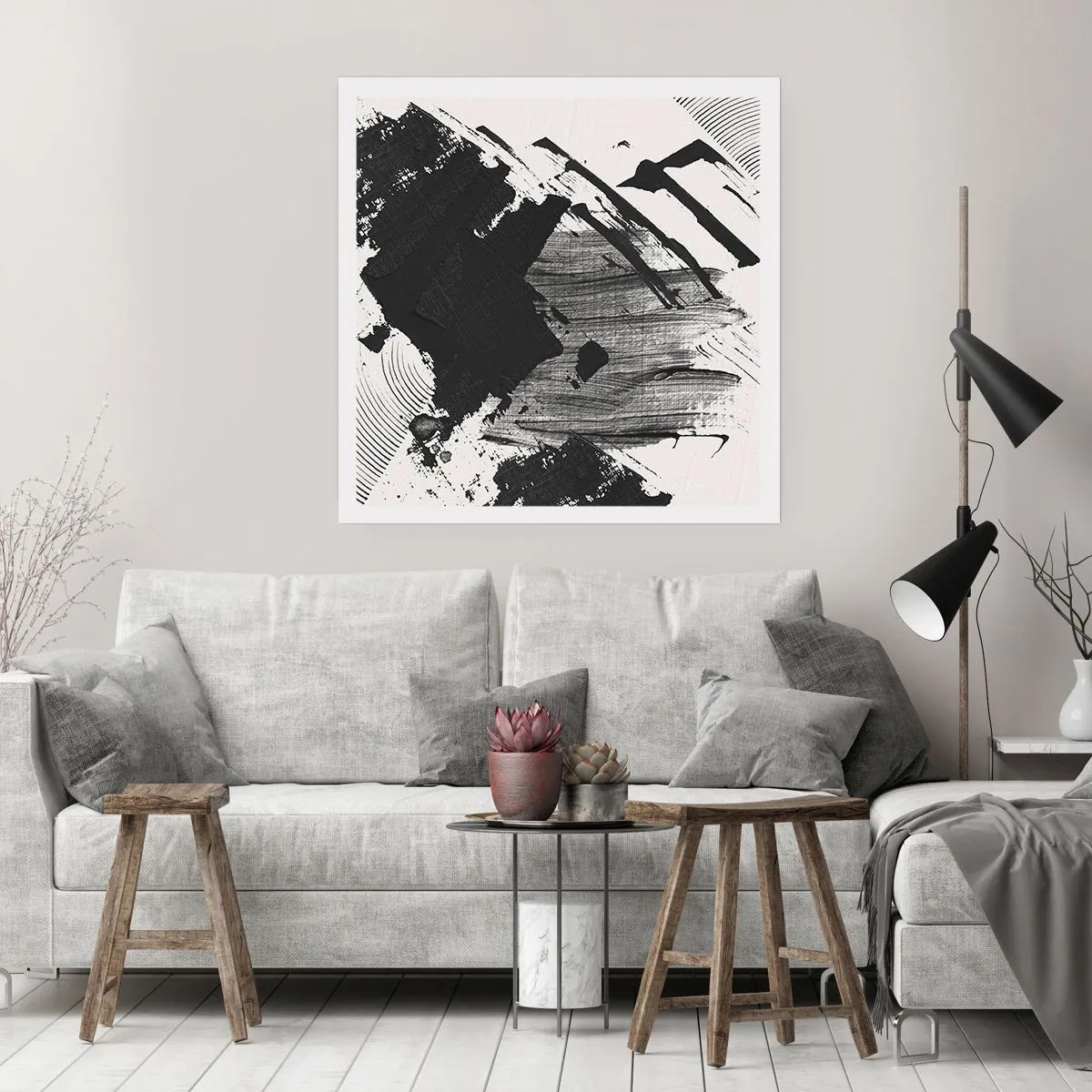 Poszter - Absztrakció - a fekete kifejezése - 60x60 cm