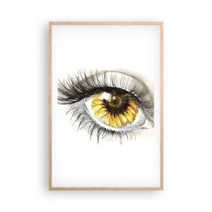 Poszter világos tölgy keretben - Tekintet forró mint a nyár - 61x91 cm