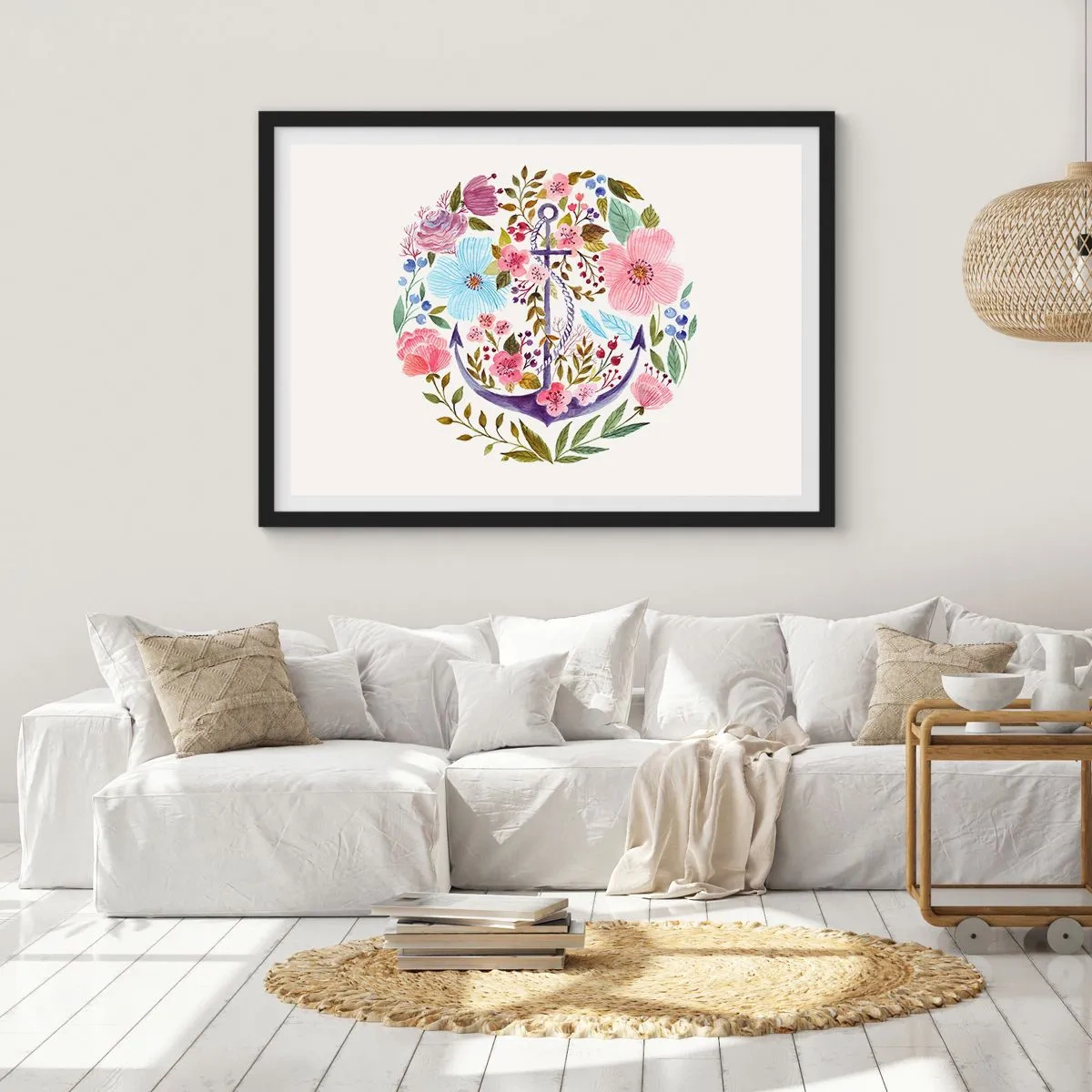 Poszter fehér keretben - Egy tengerész jó éjszakai alvása - 100x70 cm