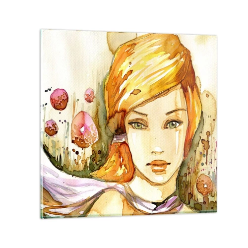 Üveg kép - Smaragd tekintet, amely lecsillapítja a haragot - 70x70 cm