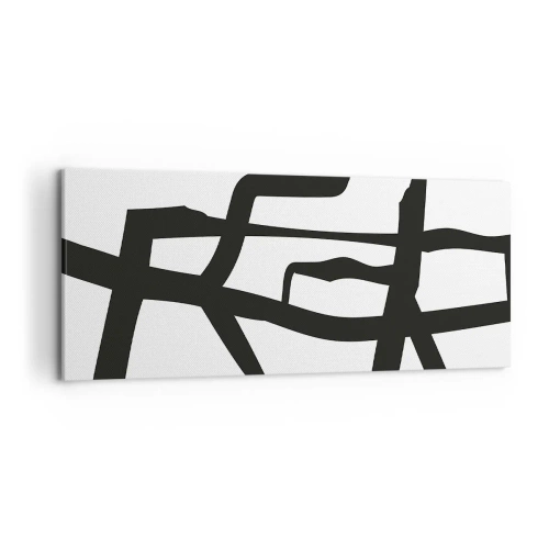Vászonkép - Fekete-fehér konstrukció - 120x50 cm