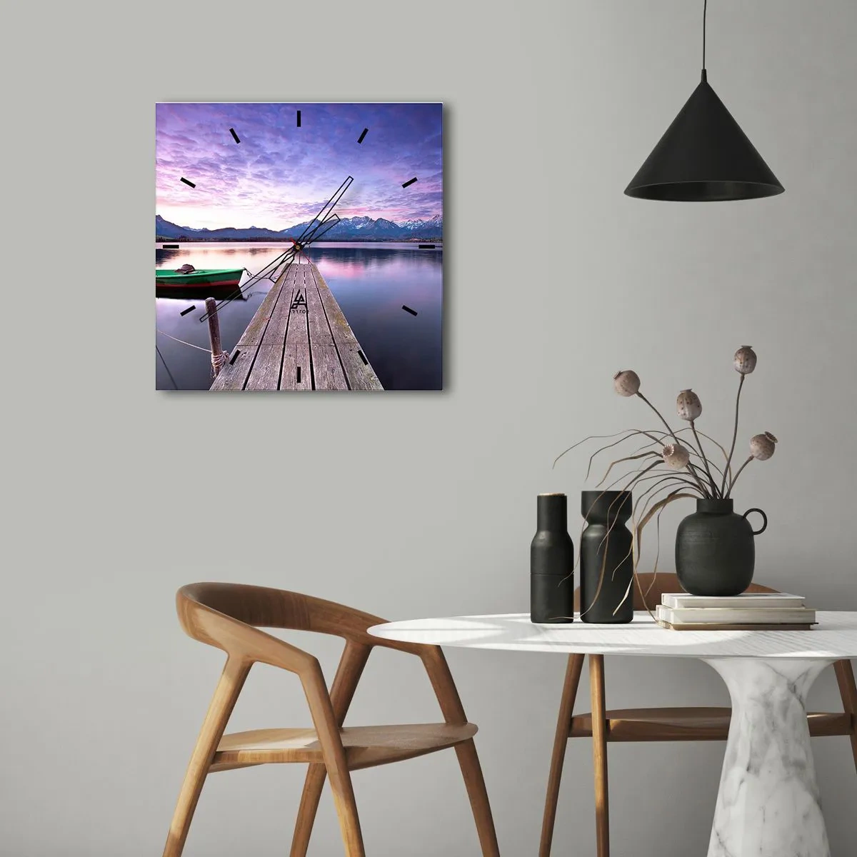 Falióra, Óra - Barátságos csend - 40x40 cm