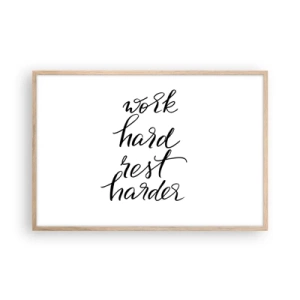 Poszter világos tölgy keretben - Élet egyensúly - 91x61 cm