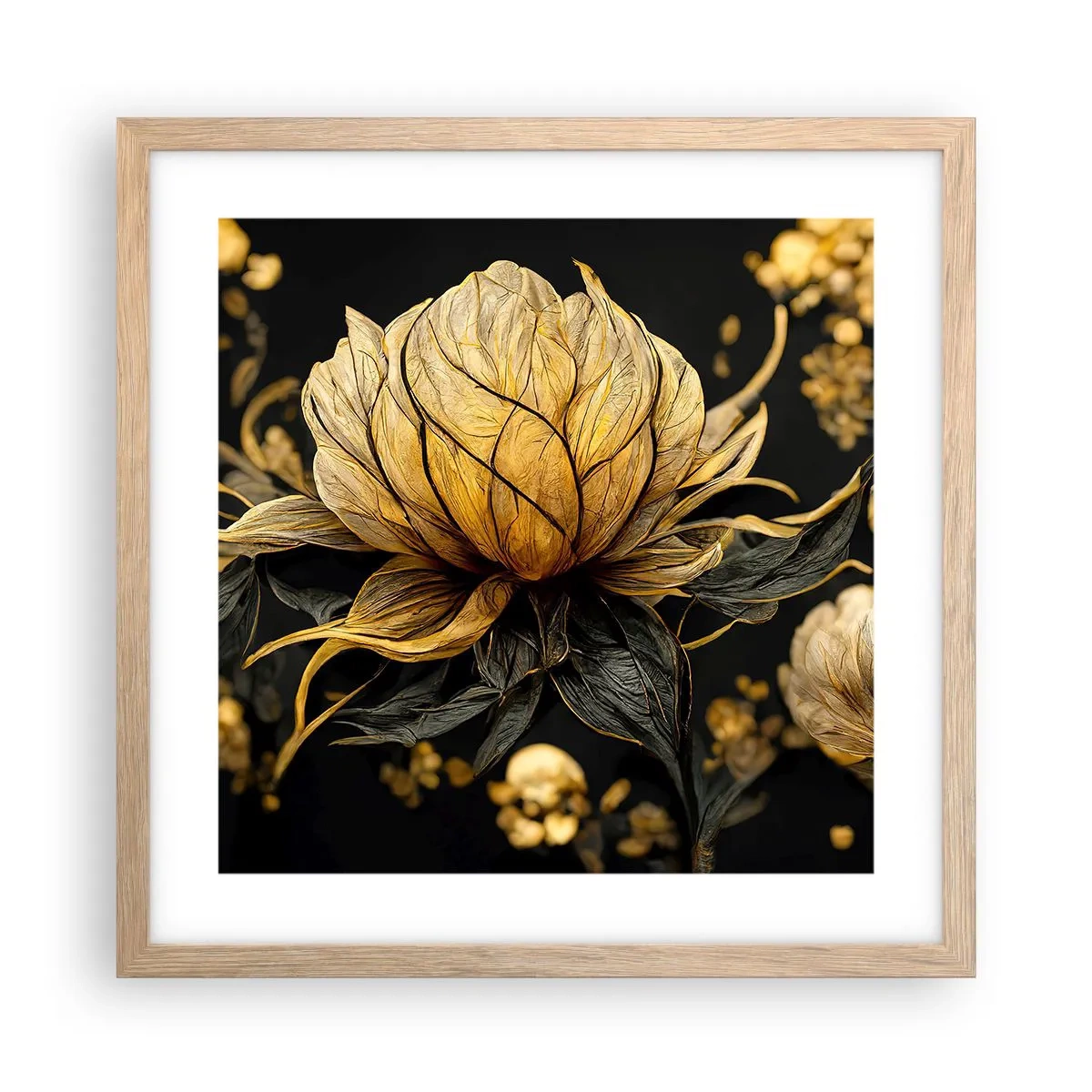 Poszter világos tölgy keretben - Finom törékenység - 40x40 cm