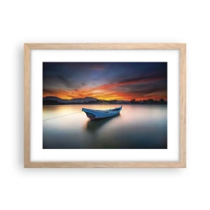 Poszter világos tölgy keretben - Jó éjszaka jön - 40x30 cm