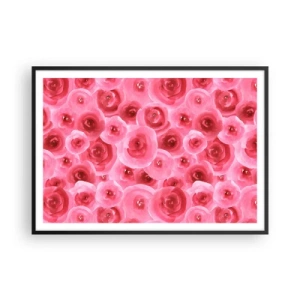 Poszter fehér keretben - Rózsák alul és felül - 100x70 cm