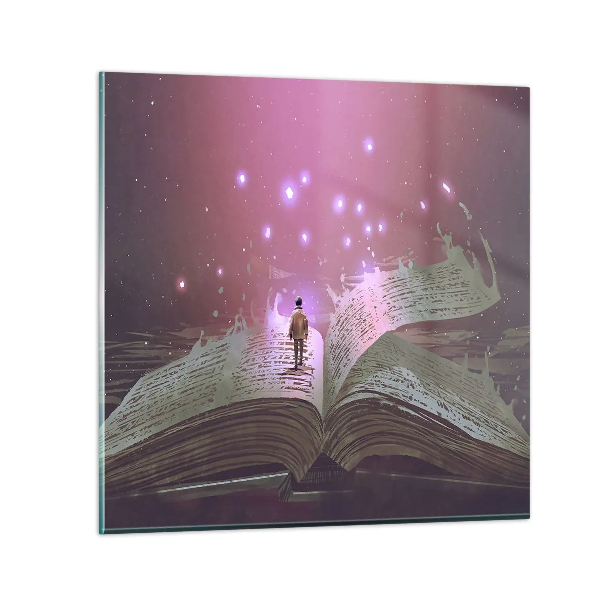 Üveg kép - Meghívás egy másik világba – olvass! - 50x50 cm