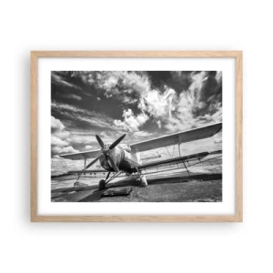 Poszter világos tölgy keretben - Alig várom! - 50x40 cm