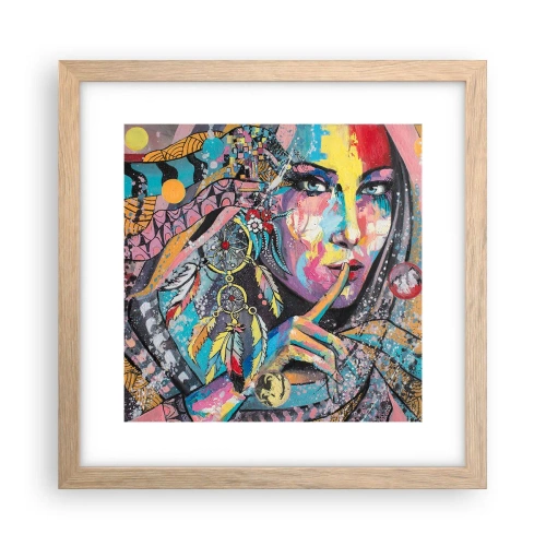 Poszter világos tölgy keretben - Maradj csendben, amíg meg nem érted - 30x30 cm