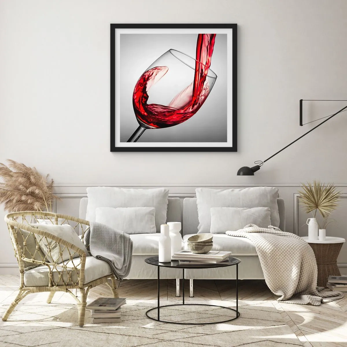 Poszter fehér keretben - Szín - mozgás - hang - 50x50 cm