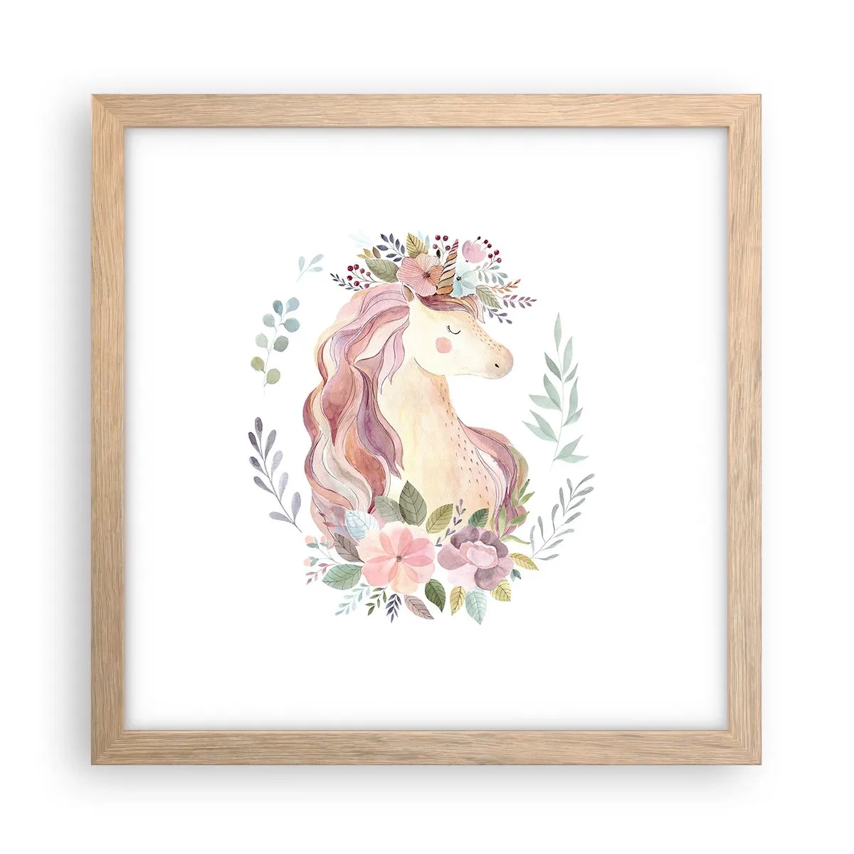 Poszter világos tölgy keretben - Meghívás a tündérmesék világába - 30x30 cm