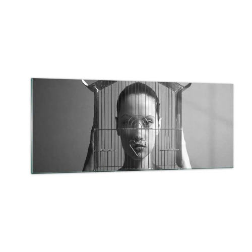 Üveg kép - Kissé szürreális portré - 100x40 cm