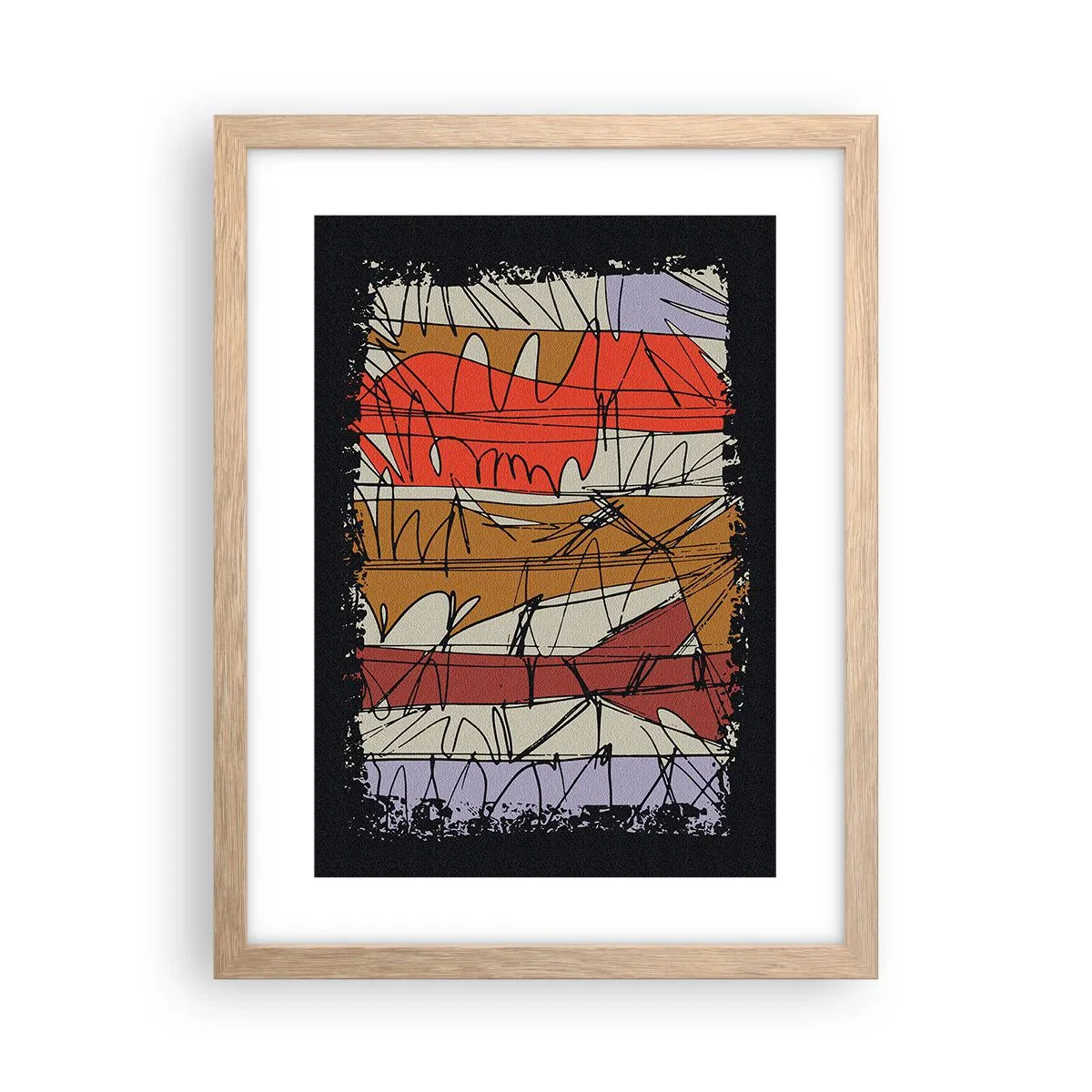 Poszter világos tölgy keretben - Spontán kompozíció - 30x40 cm