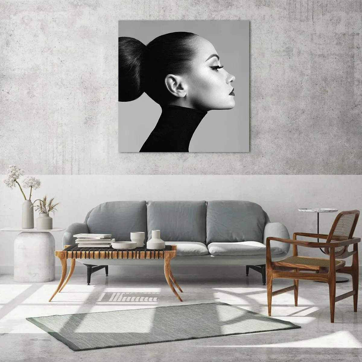 Üveg kép - Kortárs Nefretete - 40x40 cm