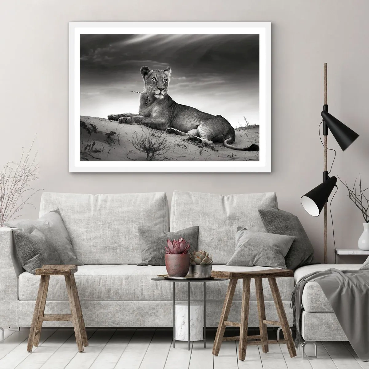 Poszter fekete keretben - A sivatagi királynő pihenése - 70x50 cm