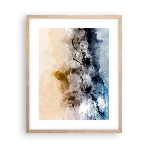 Poszter világos tölgy keretben - Ködfelhőbe fulladt - 40x50 cm