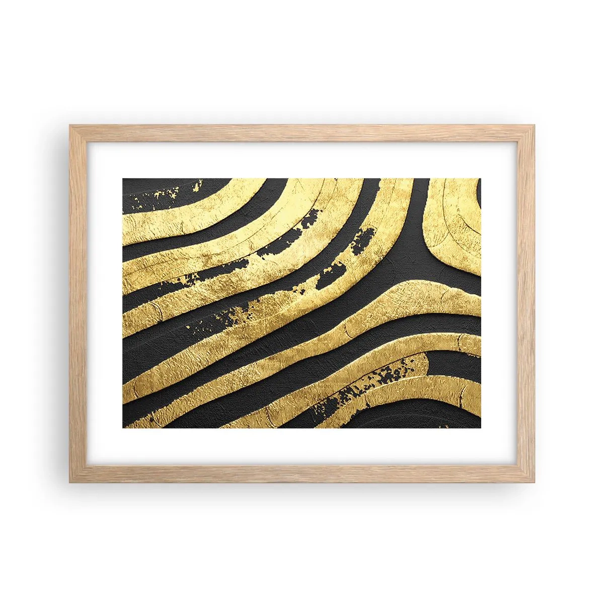 Poszter világos tölgy keretben - Minden folyik - 40x30 cm